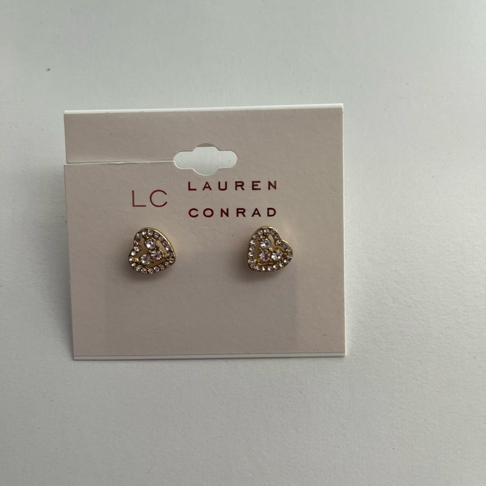 🌸LC Lauren Conrad Pave Heart Earrings